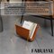 Fabulaxe 12-in Gold-Tone Metal Frame  with Brown Leatherette Sling Magazine Holder for Living Rooms, Home QI004741 - alternate 5