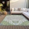 Homeroots 10' X 14' Artichoke Green Blue And Ivory Oriental Washable Indoor Outdoor Area Rug 596607 - alternate 7
