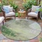 Homeroots 8' Artichoke Green And Ivory Round Abstract Washable Indoor Outdoor Area Rug 632019 - alternate 5