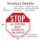 Signmission Stop All Visitors Must Report to Th, 18 Inch X 18 Inch, Plastic Sign OC-P-18-246 - alternate 3