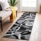 World Rug Gallery Contemporary Abstract Circles Soft Runner Rug 2 ft 7 in x 6 ft Gray 105GRAY27X6 - alternate 1