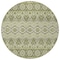 Homeroots 8' Artichoke Green Gray And Ivory Round Moroccan Washable Indoor Outdoor Area Rug 594294 - alternate 3