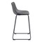 Homeroots Set of Two 29" Charcoal and Black Faux Leather and Steel Counter Height Bar Chairs, 2PK 555757 - alternate 5
