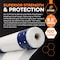 Xpose Safety 8'6in x 100ft Scaffold Sheeting, Fire Retardant, White w/Blue Reinforced Eyelet Bands SSFR-86100-X - alternate 5