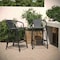 Flash Furniture Lila  Commercial Grade Indoor-Outdoor PE Rattan Restaurant Barstool with Black Aluminum Frame and Footrest in Gray, PK2 2-SDA-AD632032R-GY-GG - alternate 10