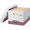 Bankers Box File Box, Corrugated Fiberboard, 12.75" W, 16.5" D, 10.38" H, Lift-Off Lid Closure, White/Red 07242 - alternate 1