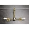 Kingston Brass Two-Handle Wall Mount Bridge Kitchen Faucet, Polished Brass KS1262PL - alternate 4