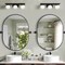 Homeroots 32" Black Oval Iron Framed Bathroom Vanity Mirror 565030 - alternate 2