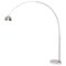 Leisuremod Arco Arched Floor Lamp 75.6in Height with White Round Marble Base and Metal Dome Lamp Shade, Silver ALWH-SL-13SL - alternate 1