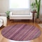 Homeroots 8' Pink Mauve And Blush Round Striped Washable Indoor Outdoor Area Rug 616378 - alternate 5