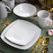 Elama Bishop 16 Piece Soft Square Porcelain Dinnerware Set in White EL-BISHOP16PC - alternate 6