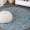 Jonathan Y Charleston Vintage Filigree Textured Weave Teal/Gray 5 ft Round Indoor/Outdoor Area Rug SMB106F-5R - alternate 1