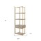 Homeroots 68" Cream Stainless Steel Four Tier Etagere Bookcase with a drawer 544740 - alternate 4