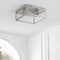 Jonathan Y Grayson 12" 2-Light Bohemian Farmhouse Iron/Glass LED Flush Mount, Nickel/Clear JYL9501D - alternate 4
