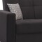 Homeroots 87" Black Microfiber Convertible Futon Sleeper Sofa And Toss Pillows With Storage 607093 - alternate 5