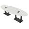 Skutchi Designs Oval Conference Table With Power Unit, 48 in W, 144 in L, White HAR-OVL-48X144-DOU.BK-WA7976-EBLK - alternate 1