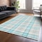 Homeroots 10' X 14' Aqua And Gray Plaid Washable Indoor Outdoor Area Rug 601319 - alternate 7