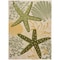 Homeroots 4' X 6' Green And Yellow Starfish Indoor Outdoor Area Rug 548157 - alternate 1
