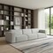 Homeroots 122" Gray Fabric Modular Sofa With Brown Legs 641011 - alternate 2