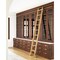 Quiet Glide 8.92 ft. Red Oak Sunburst Wheel Brushed Satin Brass Rolling Hook Removable Ladder, 12 ft. Rail QG.510-9RO-12-H.06B - alternate 1