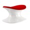 Homeroots 21" Red and White Wool And Fiberglass Contempo Footstool Ottoman 520802 - alternate 4