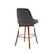 Armen Living Sicily 26in Swivel Walnut Wood Counter Stool in Gray Faux Leather LCSIBAWAGRY26 - alternate 3