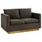 Leisuremod Nervo Upholstered Velvet Loveseat with Gold Frame, Dark Grey NS55DGR - alternate 1