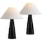 Jonathan Y Harrison 22.5" Modern Contemporary Sculptural Tapered Cone Resin LED Table Lamp, Matte Black, 2PK JYL5607A-SET2 - alternate 1