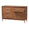 Baxton Studio Mandolin Mid-Century Ash Walnut Wood 6-Drawer Dresser 258-14052-ZORO - alternate 5