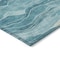 Homeroots 8' Turquoise Round Striped Washable Indoor Outdoor Area Rug 608132 - alternate 5