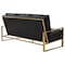 Leisuremod Jefferson Modern Design Leather Sofa with Gold Frame, Black JAG77BL-L - alternate 3