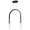 Cwi Lighting Curva Integrated LED 22in Black Chandelier with Handcrafted Glass 1725P22-2-101 - alternate 1