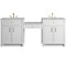 James Martin Vanities Bellshire 84" Dual Vanity Set w/24" Make-Up Counter, Bright White w/3 cm Victorian Silver Silestone 660-VMC84-BW-3VSL - alternate 1