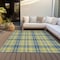 Homeroots 3' X 5' Yellow Blue And Ivory Plaid Washable Indoor Outdoor Area Rug 597135 - alternate 6