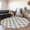 Homeroots 8' Gray And Ivory Round Polka Dot Washable Indoor Outdoor Area Rug 614901 - alternate 4