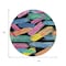 Homeroots 8' Black Pink And Yellow Round Striped Washable Indoor Outdoor Area Rug 618042 - alternate 3