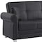 Homeroots 89" Black Faux Leather Convertible Futon Sleeper Sofa And Toss Pillows With Storage 607107 - alternate 7