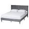 Baxton Studio Payne Modern Glam Grey Velvet and Dark Brown Wood Queen Bed 257-13782-ZORO - alternate 1