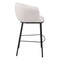 Homeroots 30" Ivory And Black Shearling And Steel Bar Height Bar Chair 555691 - alternate 5