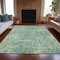 Homeroots 5' X 8' Teal Blue And Beige Abstract Washable Indoor Outdoor Area Rug  630544 - alternate 6