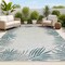 Jonathan Y Isla Coastal Cottage Palm Frond Border Blue/Cream 3 ft. x 5 ft. Indoor/Outdoor Area Rug TSN207C-3 - alternate 1