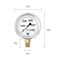 Zenport Glycerin Liquid Filled Pressure Gauge, 5000 PSI LPG5000 - alternate 3
