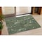 Homeroots 3' X 5' Fern Green And Beige Abstract Washable Indoor Outdoor Area Rug 631173 - alternate 1