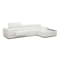 Homeroots Contemporary White Leather Right Facing Wide Arm Sectional Sofa 473573 - alternate 1