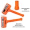 Neiko Dead Blow Hammer, 2.5 Pounds, Neon Orange Deadblow Hammers, Mallet 02844A - alternate 2