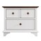 Homeroots 28" White And Walnut Brown Wood Two Drawer Nightstand 653107 - alternate 1