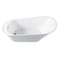 Kingston Brass 59" Acrylic Oval Single Slipper Freestanding Tub with Drain, Glossy White/Matte Black VTRS592826QC310 - alternate 1
