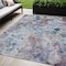 Homeroots 5' X 8' Navy Blue And Sky Blue Floral Washable Indoor Outdoor Area Rug 583101 - alternate 1