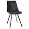 Leisuremod Markley Modern Leather Dining Chair with Metal Legs, Charcoal Black MC18BL - alternate 1