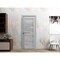 Sartodoors Solid French Door 24 x 84in, Quadro 4445 Light Grey Oak W/ Frosted Glass, Sgl Panel Frame Trim QUADRO4445ID-OAK-2484 - alternate 1
